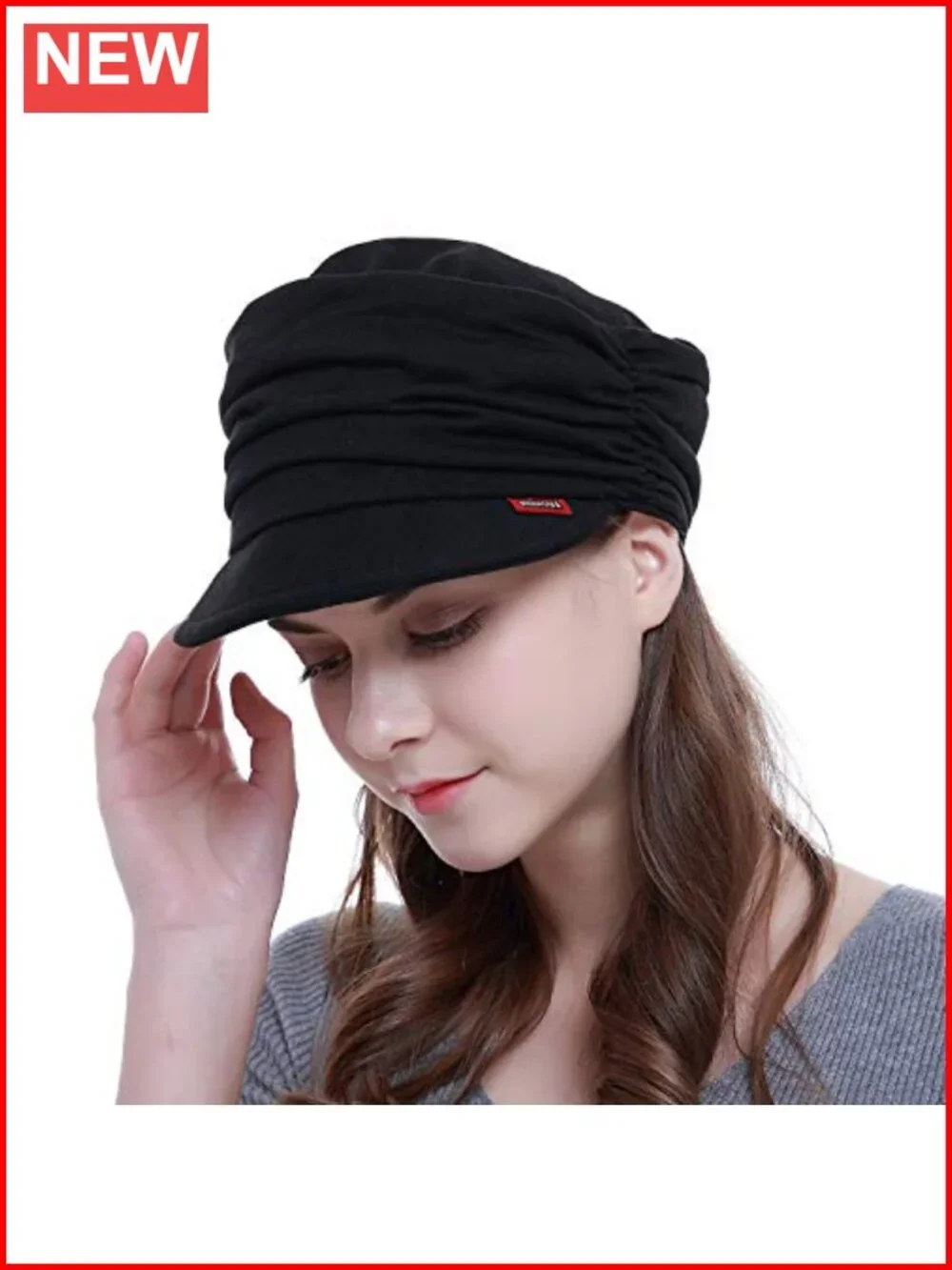 Pre-tied Cotton Polyester Brim Visor Hat for Women Hair Loss Cancer Patients